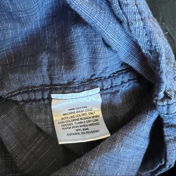 INC International Concepts Blue Long Sleeve Button-down Shirt Textured Weave - Picture 5 of 5